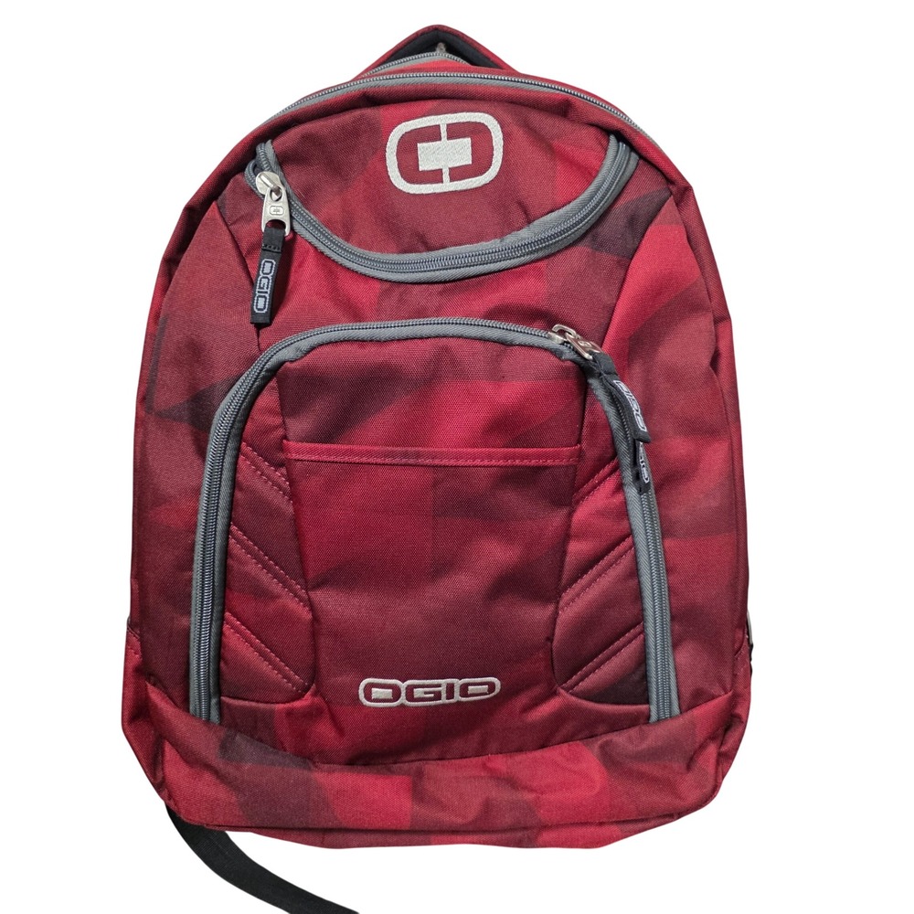 OGIO Backpack Unisex OS Red Black GOOD Plaid Geometric Tech Daypack Utility Gear